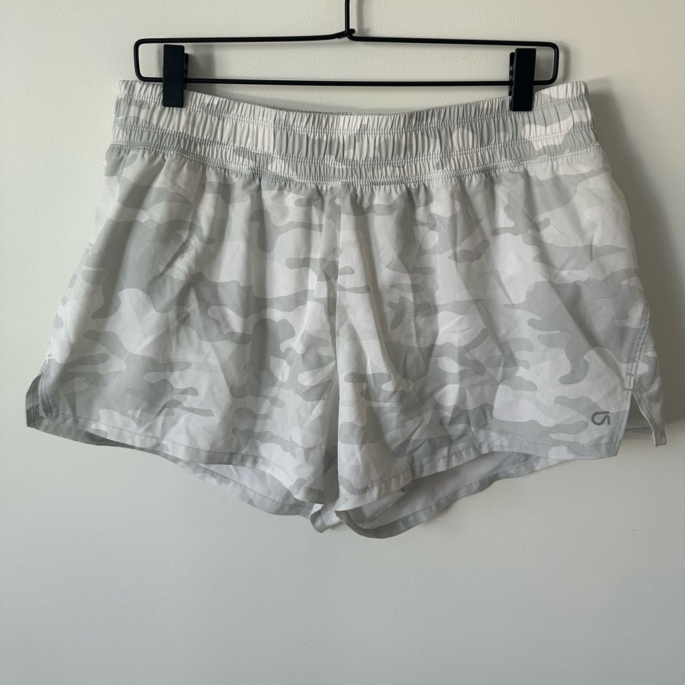 Grey Camo Women Running Shorts
